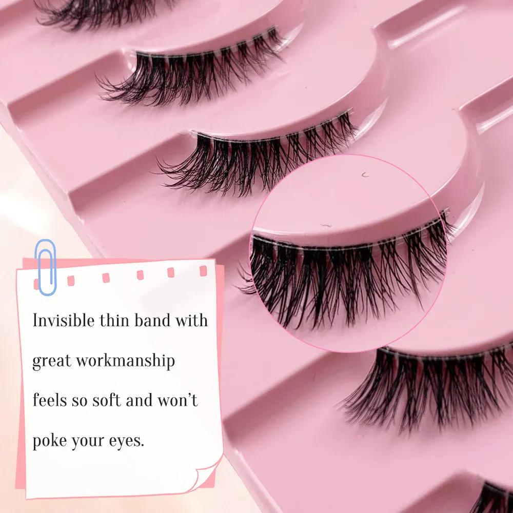 Black Eyelashes 10 Half Lashes Soft Natural Cat Eye Lashes Makeup Tool Extension Fluffy Faux Cils back-to-school season — image 7