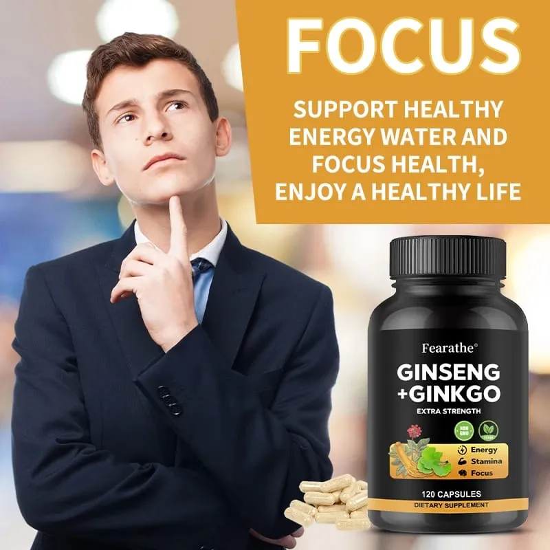 Panax Ginseng + Ginkgo Biloba Complex Capsules - Traditionally Used to Boost Energy Memory and Focus for Men and Women — image 6