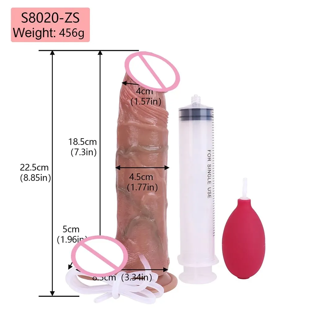 Deep Veins Ultra Squirting Dildo Silicone Skin Touch Long Ejaculating Butt Plug For Men Women G-Spot Stimulate 18+ Sex Toys — image 2