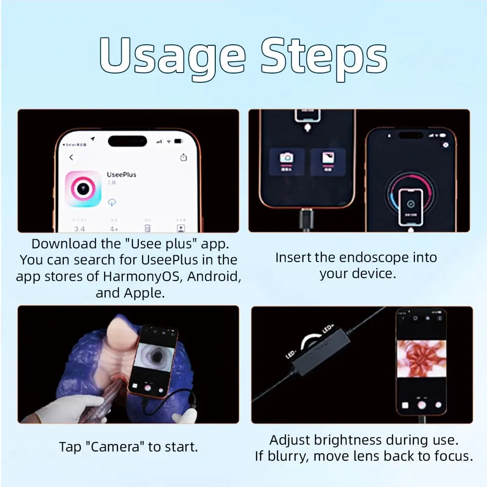 3MP HD Endoscope Camera Silicone Anal Plug With 8 LED Lights Real-Time Viewing Dildo IP68 Waterproof Sex Toys For Adult — image 5
