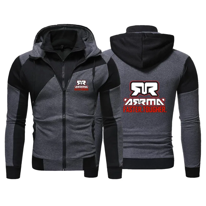 Rc The men's multi-color striped hooded sweatshirt is suitable for spring and autumn hoodies jacket