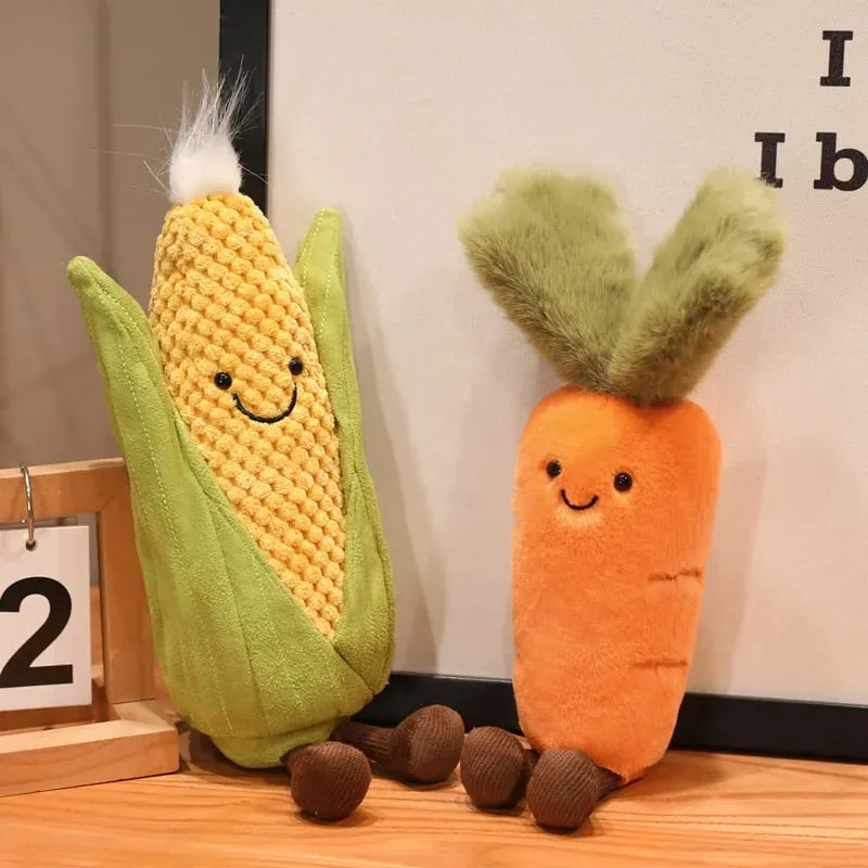 Stuffed Humanoid Vegetable Plush Pillow Smiling Corn Carrot Asparagus Doll with Legs Decor Prop Gift — image 4