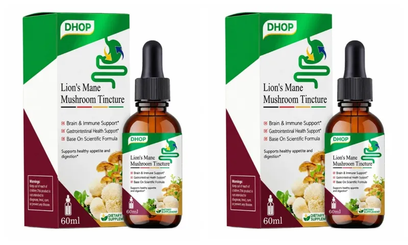 Lion's Mane Mushroom Extract Drops 60ml Hericium Erinaceus Supports Brain Immune Health Vegan Liquid Supplement for Adults — image 8