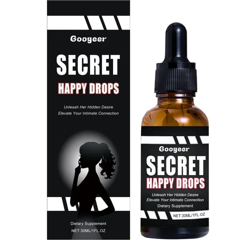 Googeer Secret Happy Drops Oral Drops Herbal Epimedium Maca Root Ginseng Ginkgo Biloba Support Blood Circulation Intimacy 30 ML