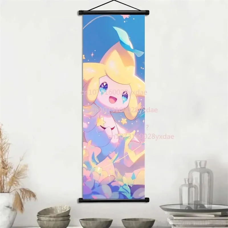 Classic Printed Pokemon Poster Cartoon Wall Artwork Gengar Squirtle Bulbasaur Pikachu Hanging Scroll Family Room Decoration — image 11