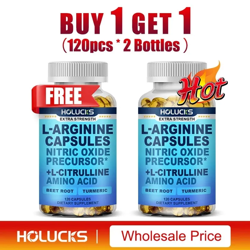 L Arginine Capsules with L-Citrulline Nitric Oxide Booster for Stamina Muscle Energy & Vascularity for Men's Extra Strength