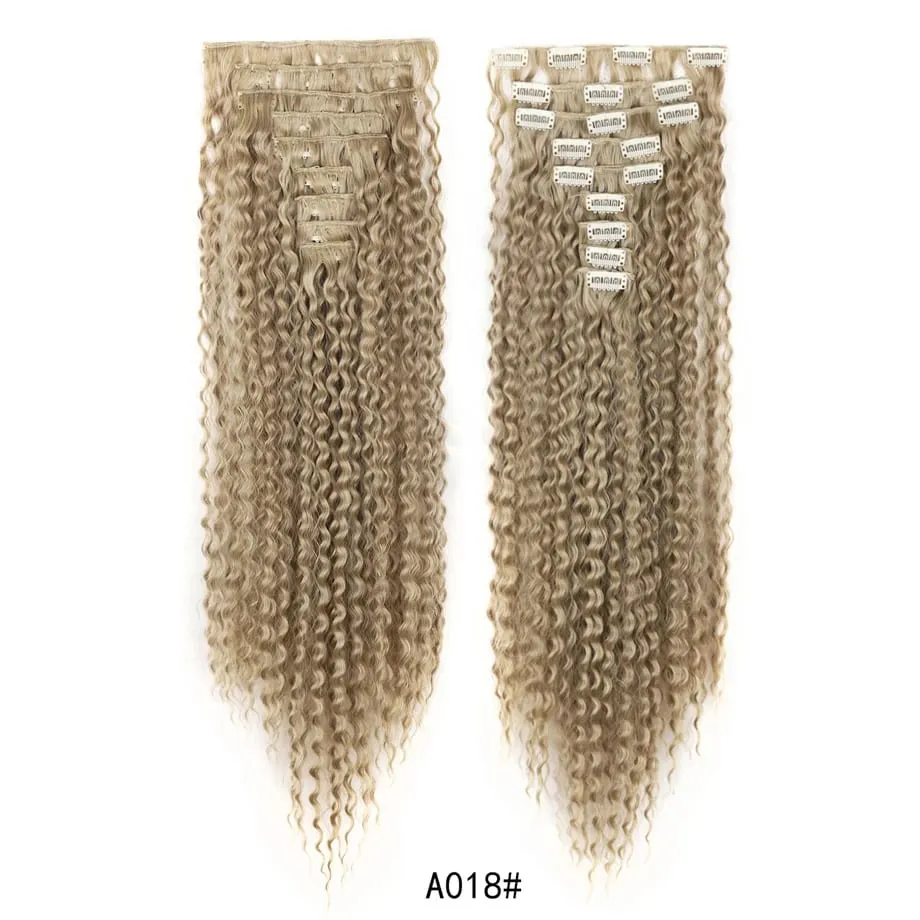 9pcs Clip in Hair Extensions 22 Inch Curly Wavy Hair Extension Loose Long Soft Synthetic Hairpieces for Women Daily Hairstyle — image 16