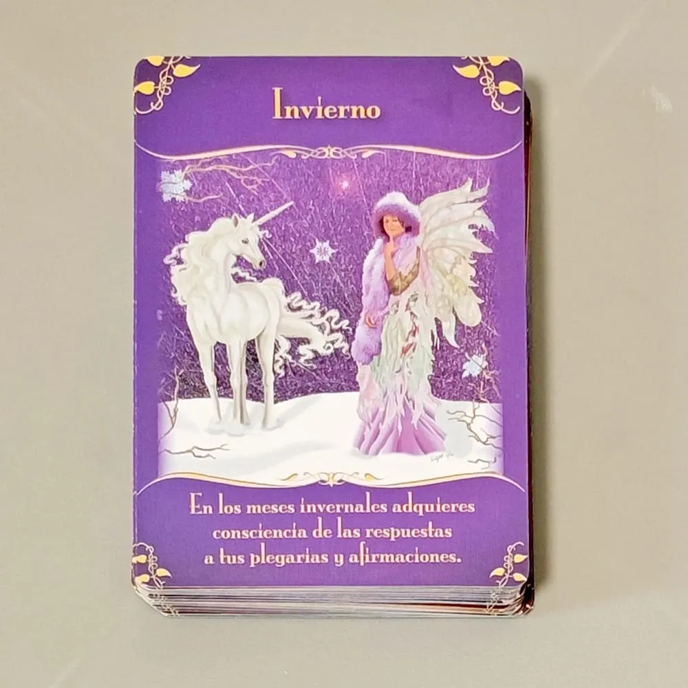 Magical Messages From The Fairies Oracle Deck 44 Pcs Spanish Cards Printed on 350GSM Double-embossed Cardstock 10.5*7.5cm — image 3
