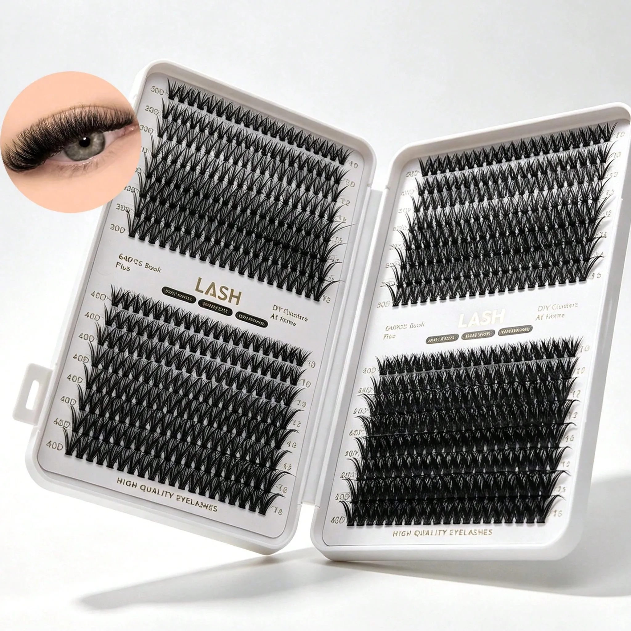 640Pcs DIY Lash Clusters Book Mixed Length 30D 80D D Curl 10-16mm Individual Lashes Home Eye Makeup Tool — image 6
