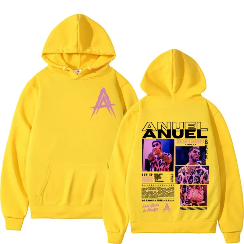 Rapper Anuel AA Real Hasta La Muerte Album Tour Hoodie Streetwear Men Women Vintage Hip Hop Pop Music Hoodies Casual Sweatshirts — image 13