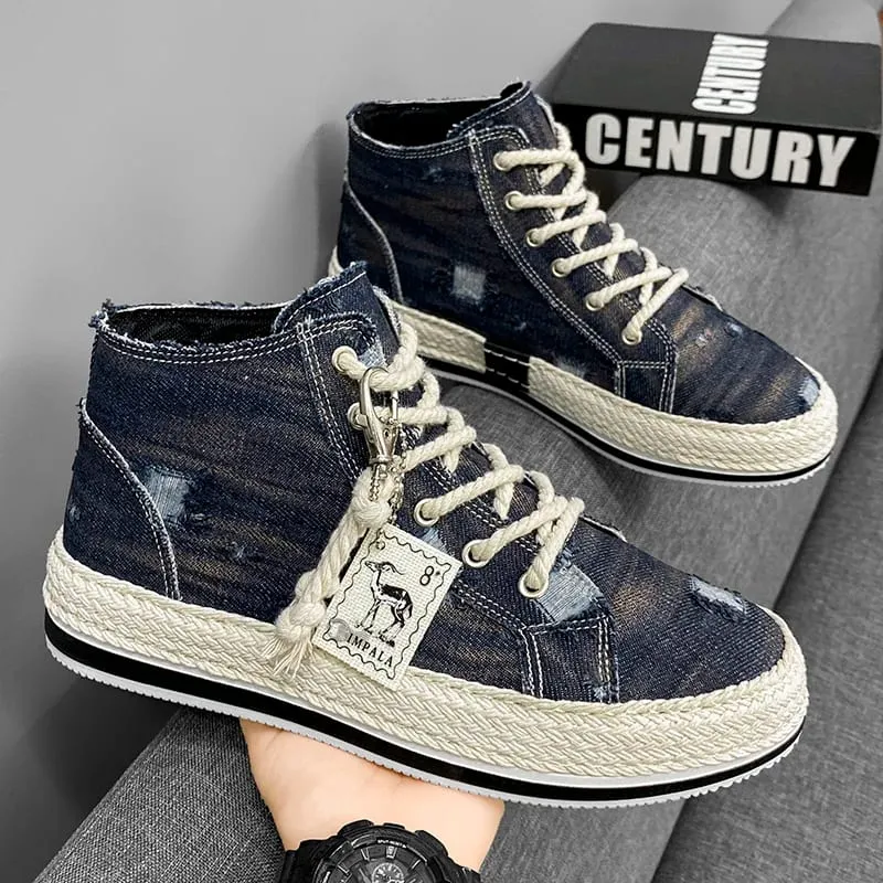 Men's Lightweight High-Top Canvas Sneakers Outdoor Casual Sports Shoes for Men — image 8