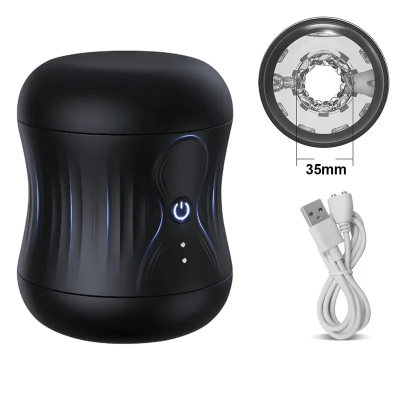 Automatic Male Masturbator Vibrating Men Open-ended Pocket Pussy Masturbation Cup Soft Silicone Adult Goods Sex Toy for Men — image 8