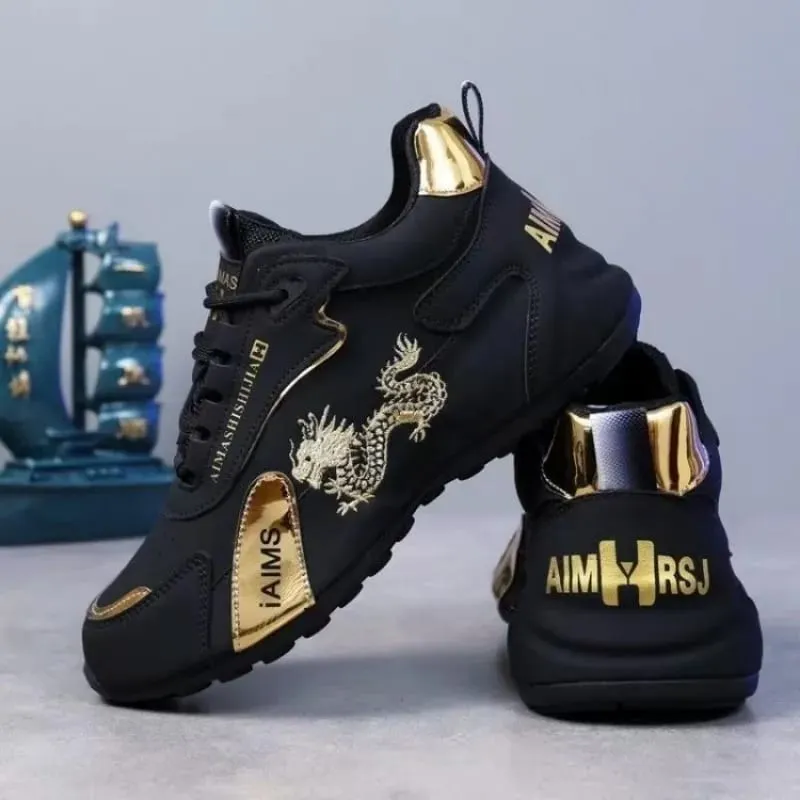 Fashion Men's Casual Shoes Luxury Men's Sneakers Leather Waterproof Sports Shoe Lightweight Breathable Non-slip Basketball Shoes — image 3