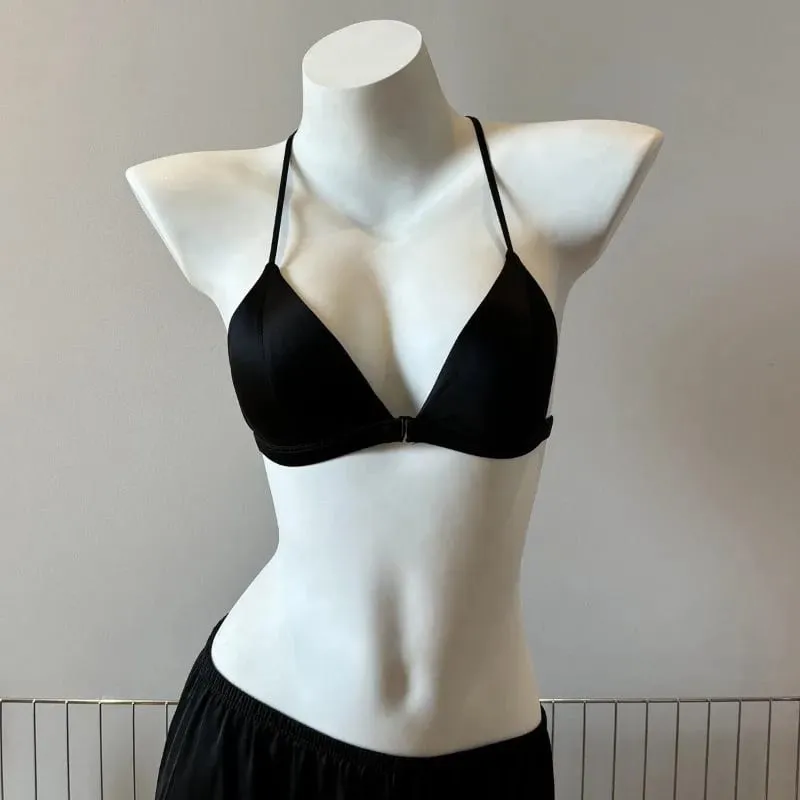 Hot Sale Leopard Print Bra French Triangle Front Closure Thin Beauty Back Spaghetti Strap Comfy Lingerie For Women Summer Daily — image 6