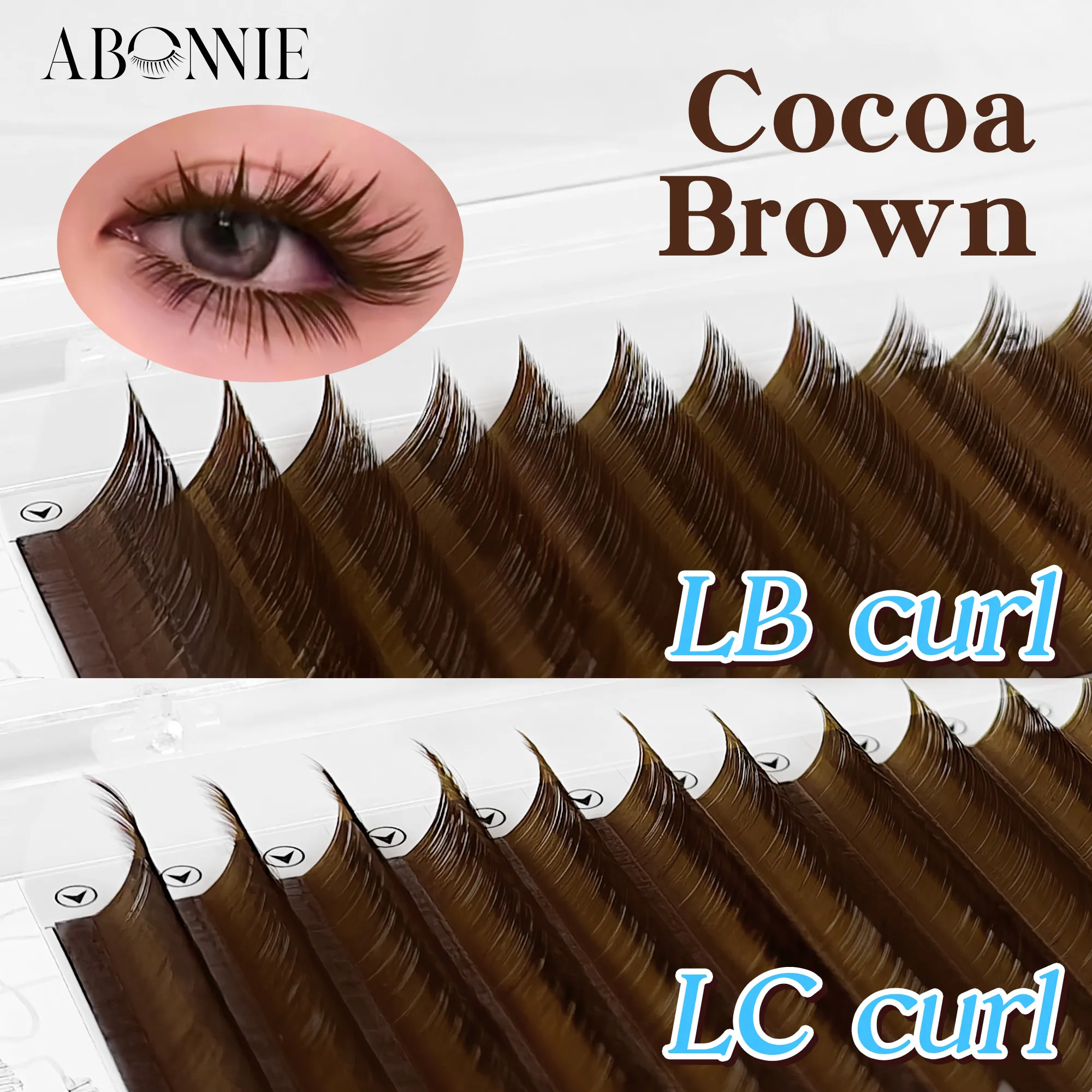 Abonnie LB Dark Brown Lashes Brown Color Classic Eyelash Extensions Foxy Eye Fluffy Individual Eyelashes — image 3