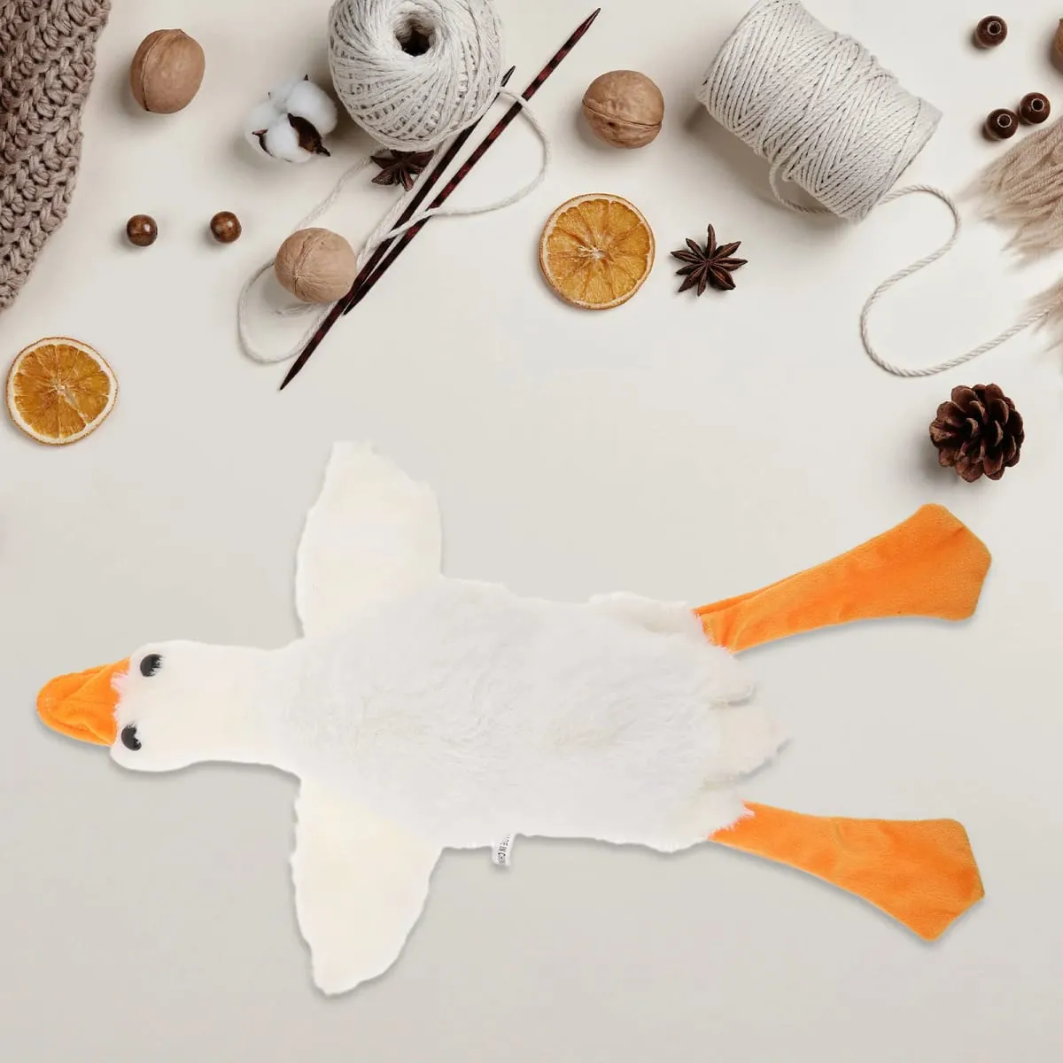 White Goose Stuffed Animal Pillow Case Soft Decorative Throw Pillow Cover 50Cm Kawaii Cartoon Goose for Sofa Couch Bed Party
