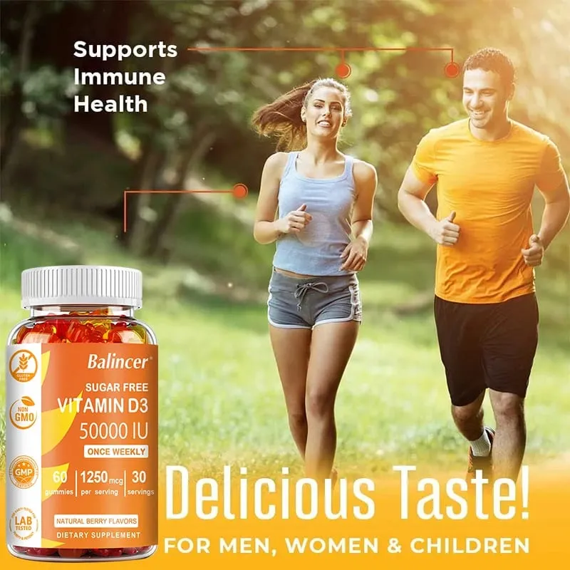 Vitamin D3 Berpotensi Tinggi 50 000 IU - Sokongan Imun Tulang Gigi Jantung dan Kesihatan Saraf Antioksidan - Bebas Gluten Bukan GMO — image 3