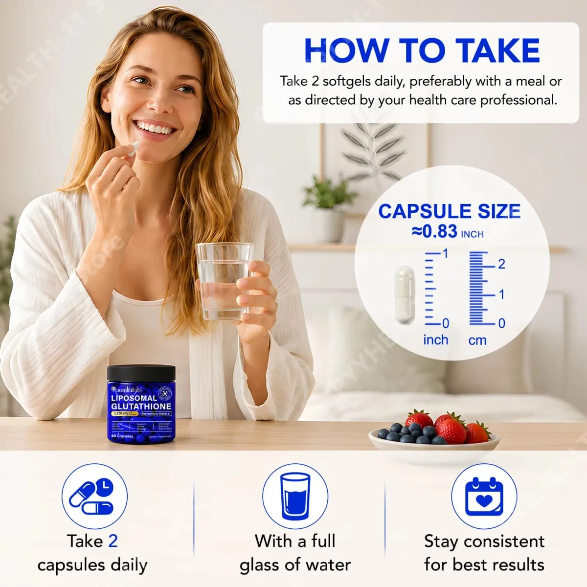 Liposomal Glutathione Capsules with Resveratrol Vitamin C for Antioxidant Defense Immune & Cellular Support 60 Capsules — image 6