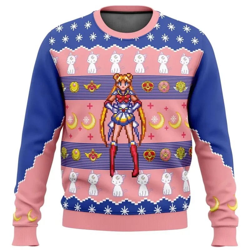 Sailor moon natal feio camisola anime 3d moletom topos outono e inverno cosplay papai noel pulôver dos desenhos animados suétere — image 2