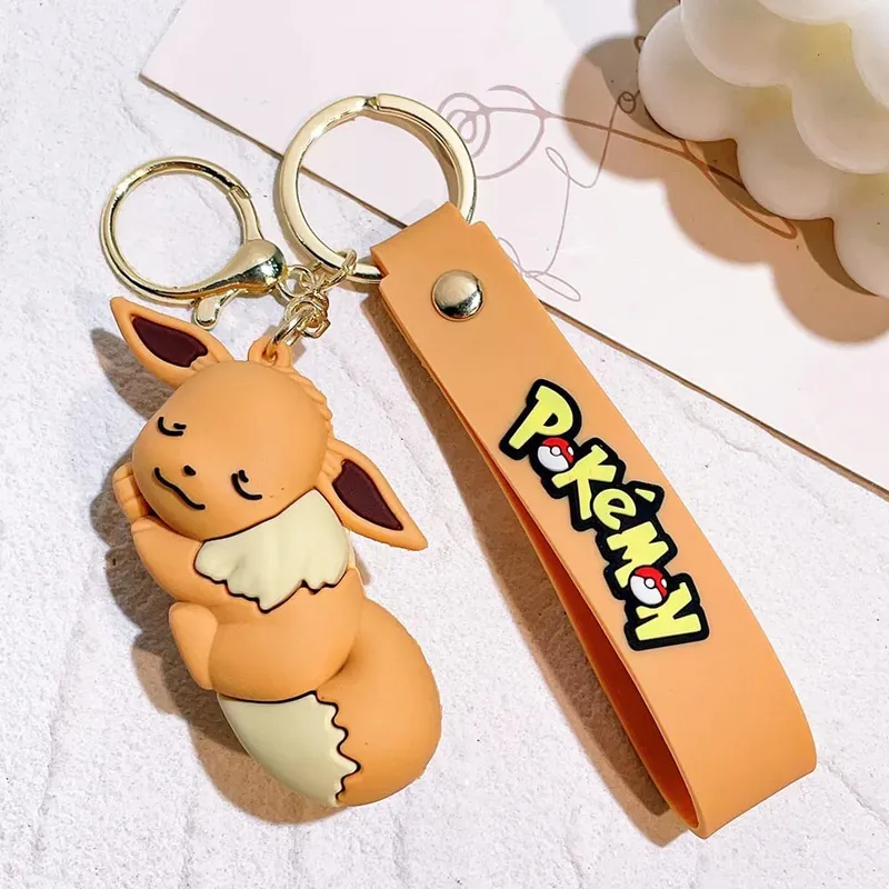 40 Style Wholesale Anime Pokémon Pikachu Eveen Keychain Cartoon Cute Charizard Keyring Student Backpack Car Key Chain Toys Gifts — image 6