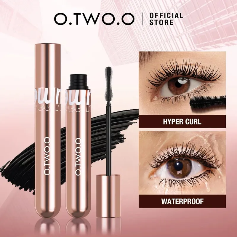 O.TWO.O 6 pezzi Kit per il trucco 2 in 1 Rossetto Matita per sopracciglia Eyeliner nero Mascara in fibra 4d Set completo per trucco professionale
