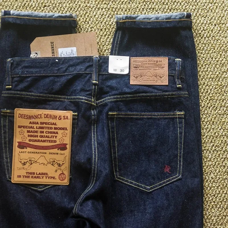 Japanese Vintage Denim Jeans with Sanding Featuring Red Stitching and Original Color for Autumn with Embroidery Jeans — image 8