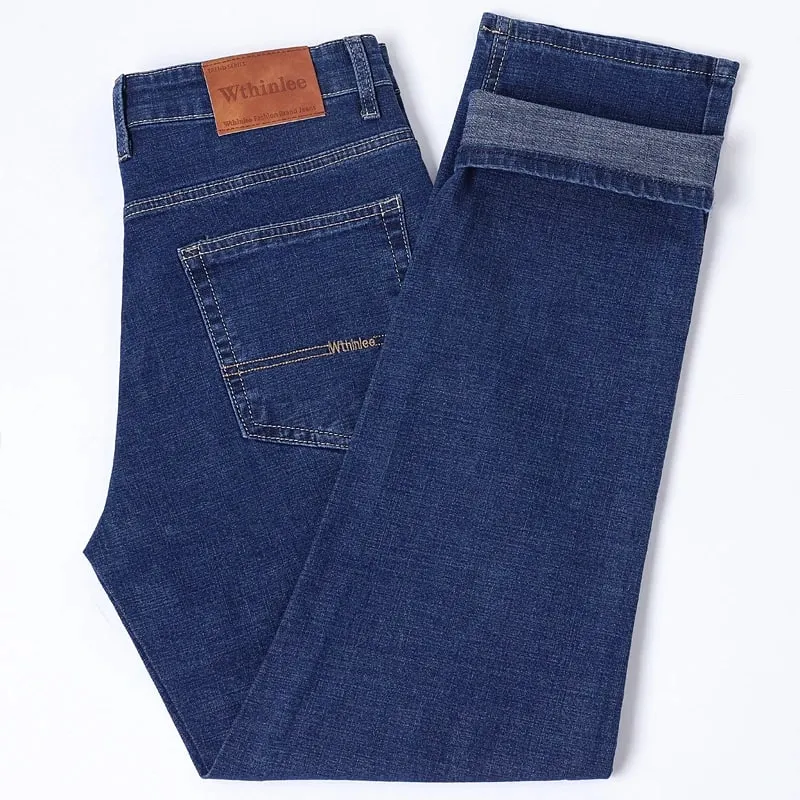 2026 Stretch Stretch Fashion Classic Blue Black Work New Business Men's Jeans Casual StraightDenim Trousers Male Brand Clothing — image 7