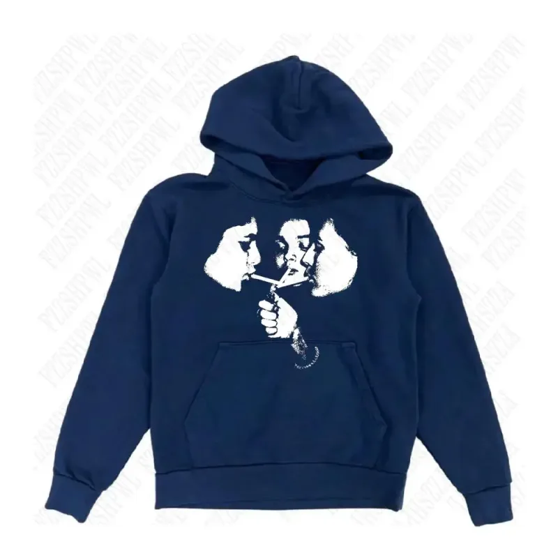 2025 hot trend 2000s men's fashion Harajuku Gothic pattern sports hoodie retro punk hip-hop casual streetwear — image 8
