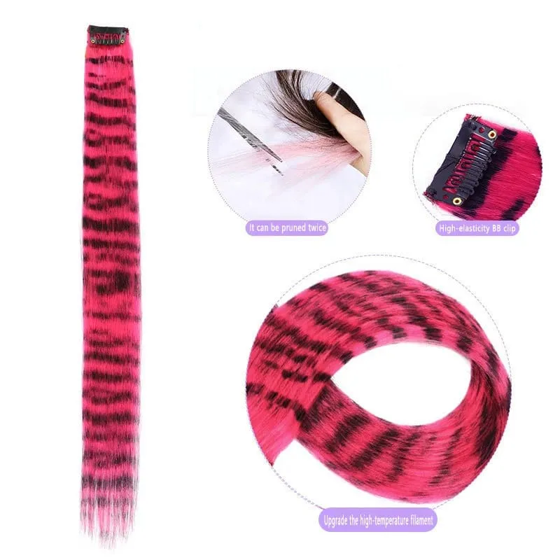 18 inch synthetic feather colored hair extensions with color integrated hair clips and wigs suitable for women's party outfits — image 4