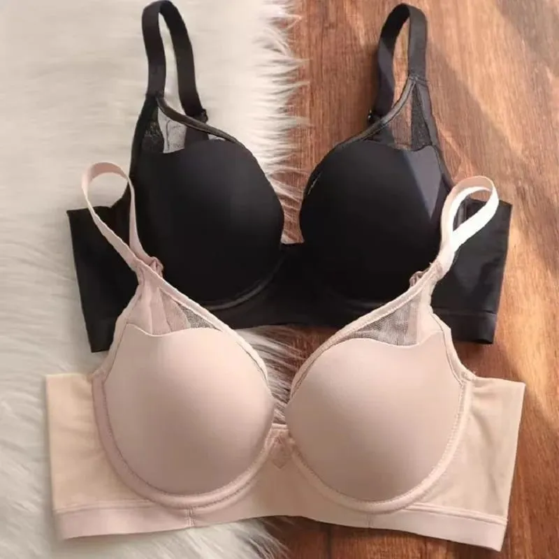 Nadměrná velikost bezešvé tenké spodní prádlo Push Up pro ženy Velká prsa vypadají menší Podprsenka s měkkými kosticemi proti povisnutí — image 2