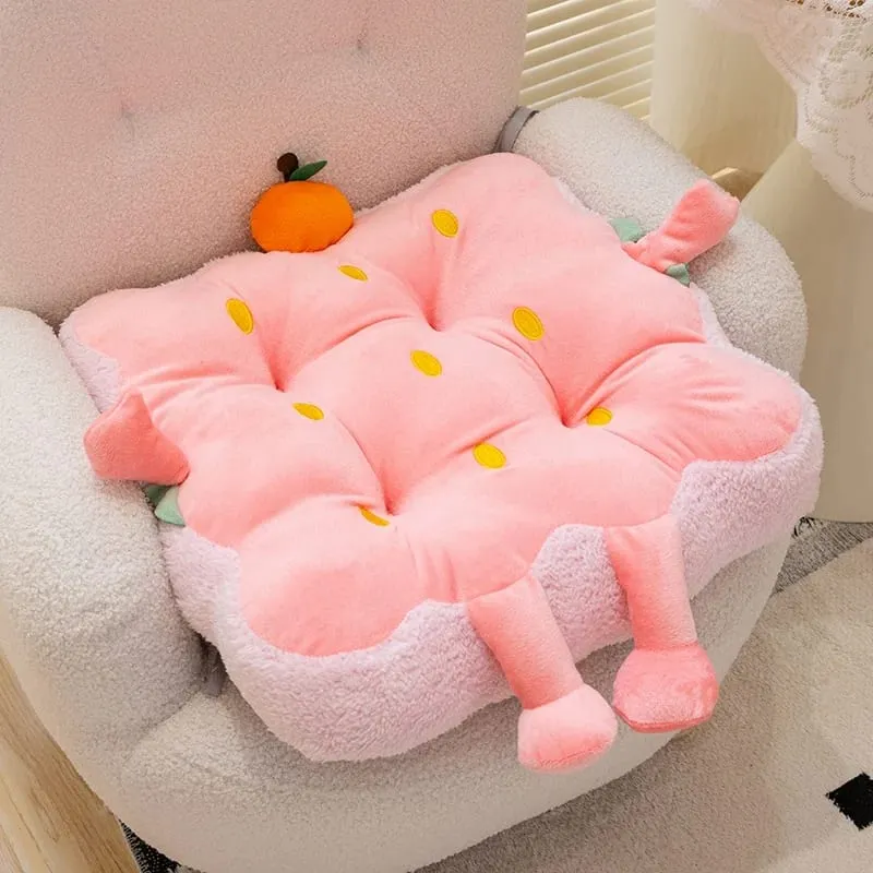 40cm Cute Strawberry Seat Cushion Fruit Pink Strawberry Soft Plush Stuffed Chair Mat For Office Sofa Living Room Home Couch — image 6