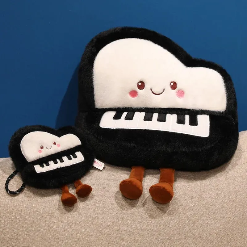14/16cm Black Piano & White Air Conditioner Plush Pendant Stuffed Humanoid Musical Instrument Keyring Decor for Bag Gift — image 2