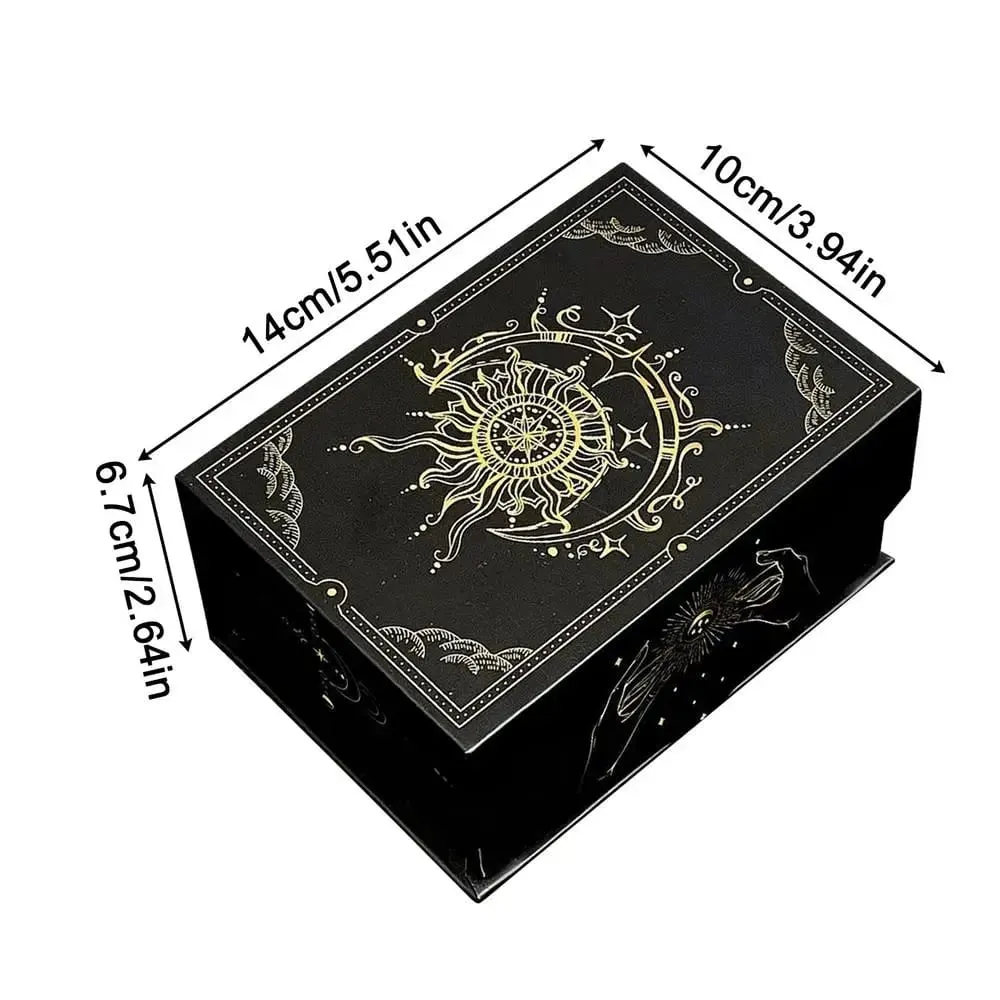 Magnetic Lid Tarot Card Box Portable Lightweight Storage Organizer Low-key elegant Playing Cards Jewelry Keepsakes storage box