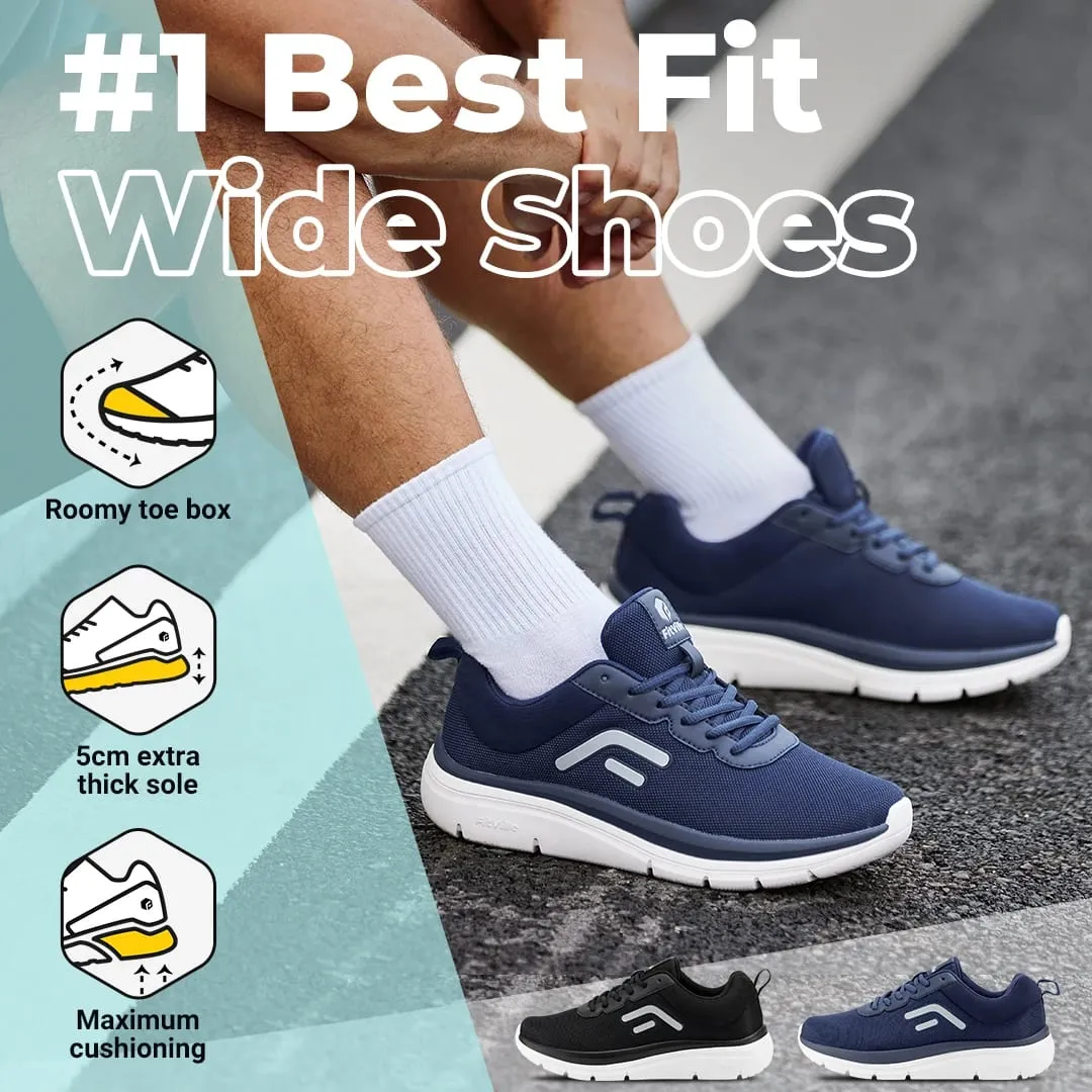FitVille Wanderschuhe für Herren, breite Breite, dicke Sohle, leichte, atmungsaktive Sneakers, Schuhe zur Schmerzlinderung bei Plantarfasziitis — image 3