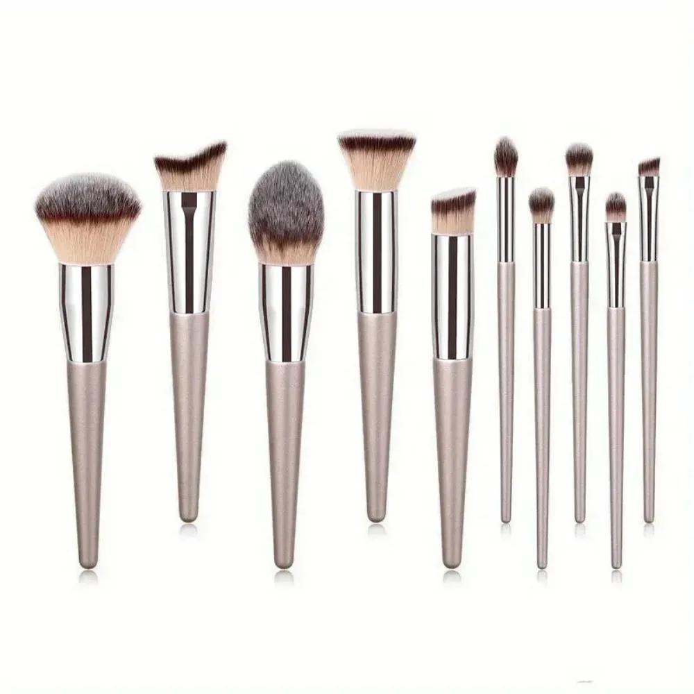 10Pcs Makeup Brushes Complete Set Soft Fluffy Foundation Loose Powder Blush Concealer Eye Shadow Brush Professional Makeup Tools — image 2