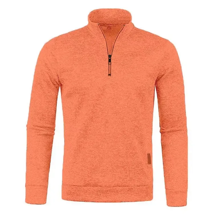 Men's Knitted Sweatshirts Casual Thicker Half Zip Pullovers For Male Hoody Man Solid Color Turtleneck Sweater Coats BSD-ZW118 — image 16