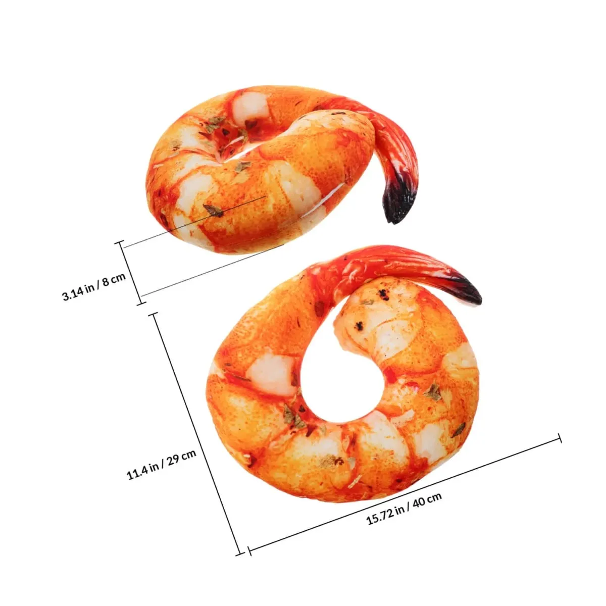 Cute Cooked Shrimp Pillow Soft Huggable Neck Rest Cushion Unique Kitchen Decor Prop Simulation Food Pillow Lifelike Shrimp — image 2