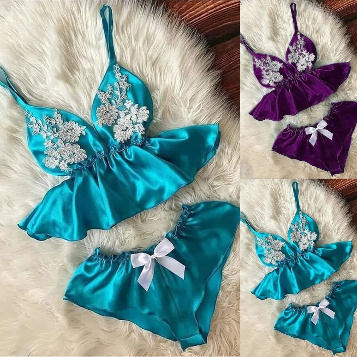 Ensemble de sous-vêtements Push Up pour femmes, soutien-gorge en dentelle, taille deux pièces, Lingerie Corset Plus Floral, 2025 — image 3