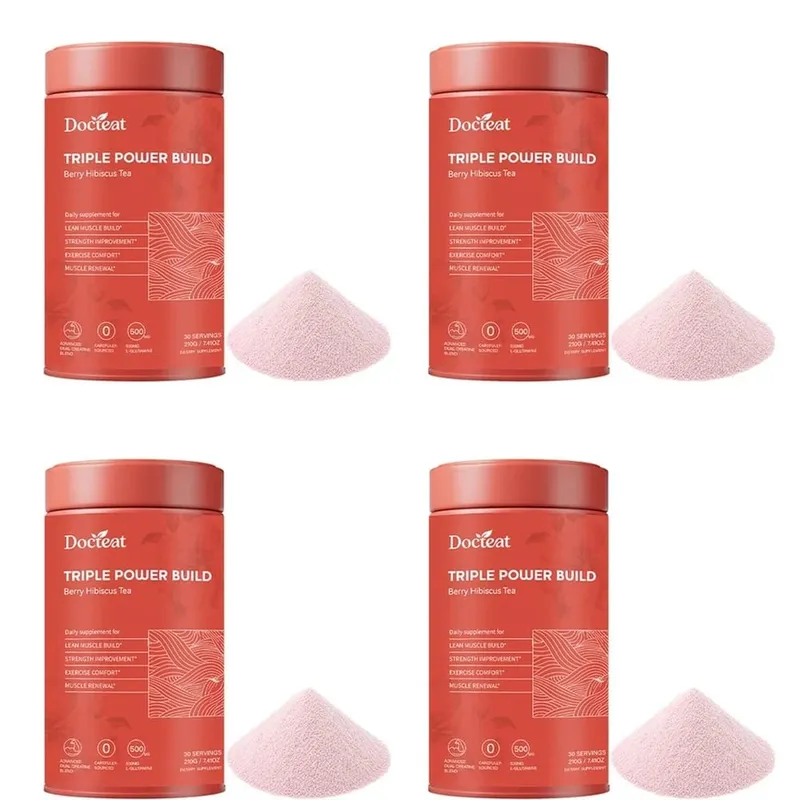 Docteat Triple Power Build Creatine Powder with Creatine HCL Creatine Monohydrate Electrolyte Hydration Blend 30 Servings