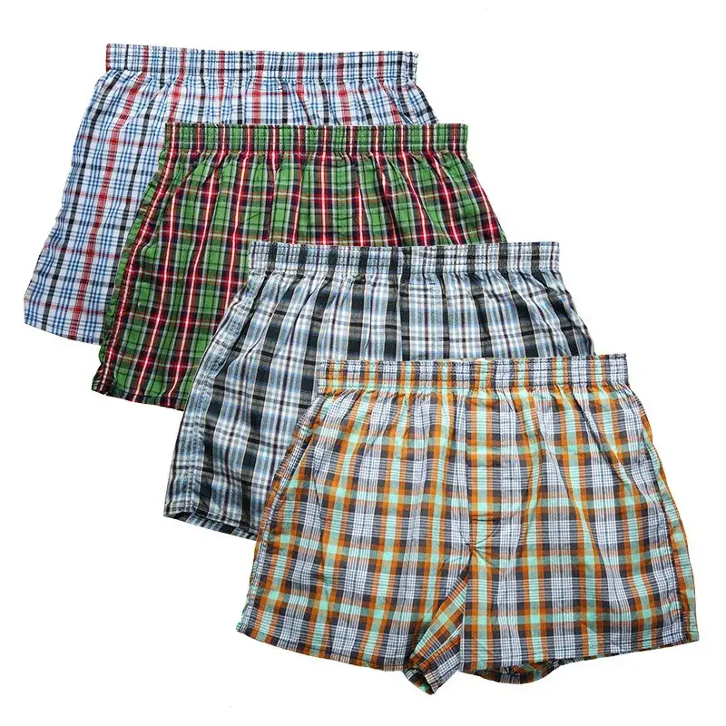 8PCS size M-9XL men's plus size boxer shorts men's square shorts men's casual summer beach underwear men's checkered underwear — image 5