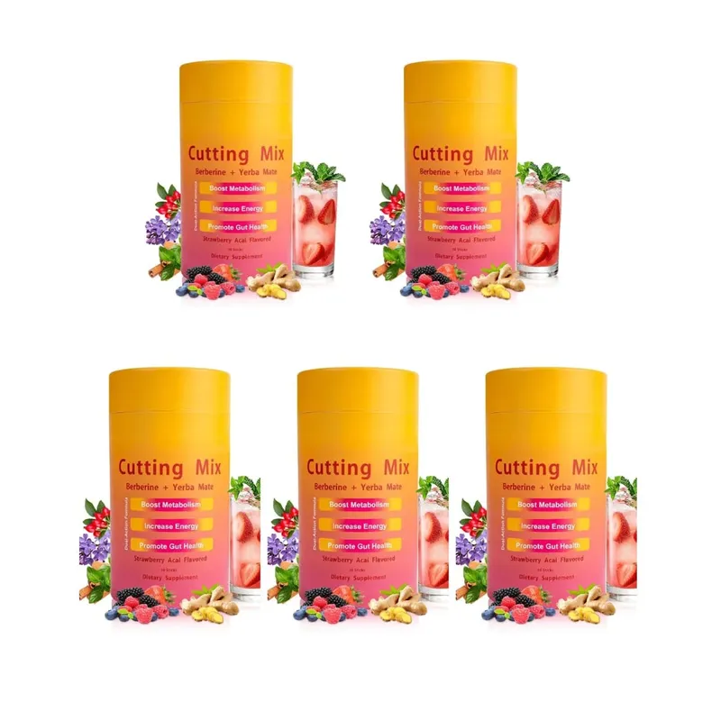 Berberine Yerba Mate Drink Mix Cutting Metabolism & Energy Support Strawberry Acai Flavor Gut Wellness 30 Stick Packs 180g — image 12