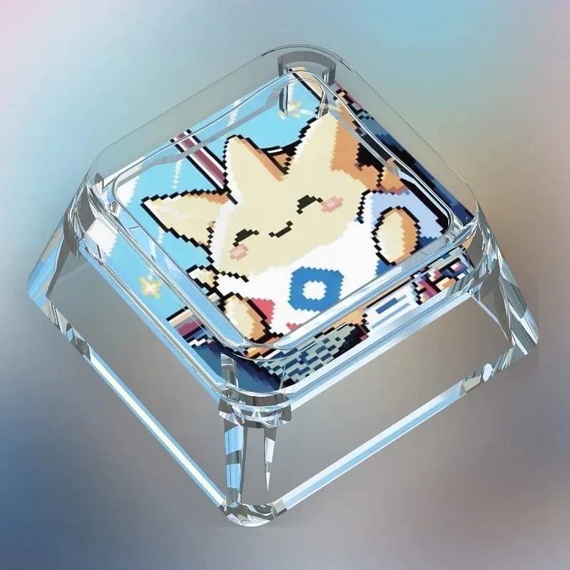 Creative Workman Style Pokémon Doll Transparent Single Keycap Cartoon Cute Snorlax Pikachu Cross Axis Mechanical Keyboard Keycap — image 3
