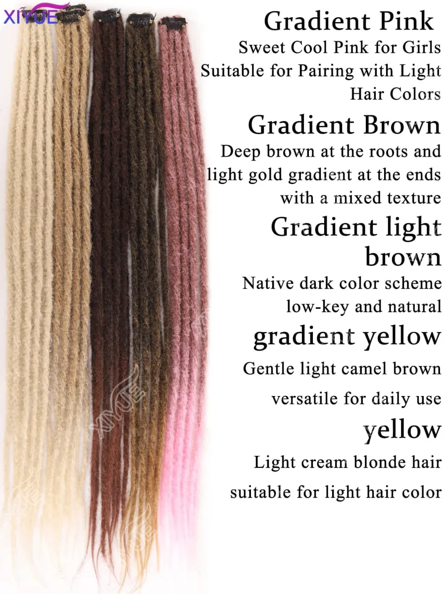 Synthetic BB Clip Dreadlock Hair Extensions Dreadlock Extensions Hip-hop Ombre Hair Extensions African Tribe Style — image 4