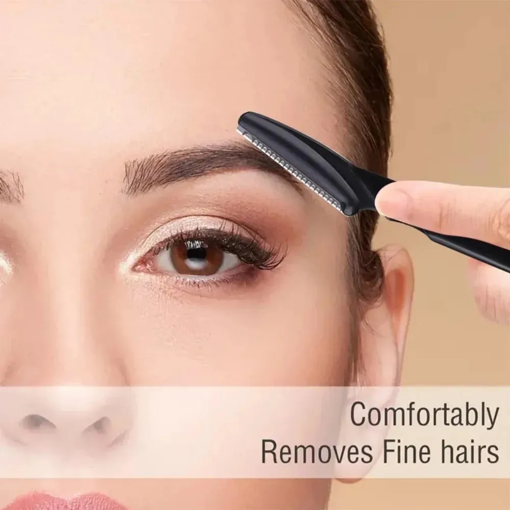 Eyebrow Trimmer 40PCS Brown Eyebrow Razor Safe Face Body Hair Removal Shaver Blades Woman Eyebrow Shaping Knife Razors — image 5
