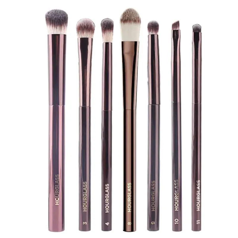 Set di pennelli per trucco per occhi a clessidra Set di pennelli cosmetici per ombretti di lusso Miscelazione Modellatura Contorno Evidenziazione Fodera per correttore per sopracciglia