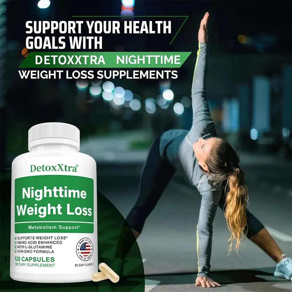 Nighttime Fat Burner Capsules Muscle Recovery Appetite Suppressant Metabolism Booster Relaxation & Restful Sleep Support — image 3