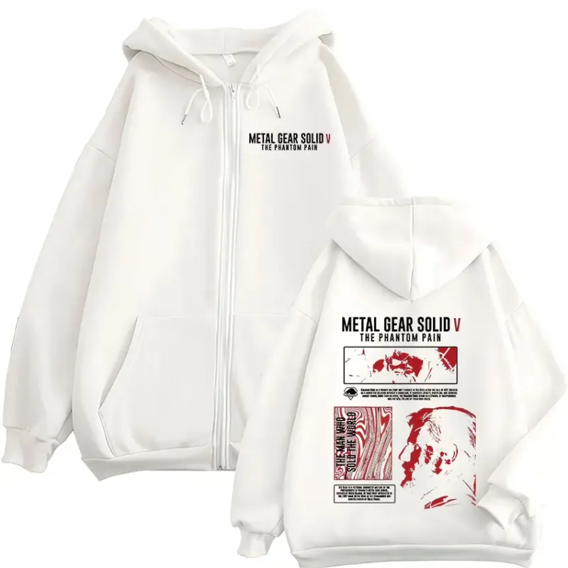 Metal Gear Solid 5 The Phantom Pain Venom Snake MGS5 Zipper Hoodies Men's Women Clothing Zip Up Hooded Sweatshirts Jackets