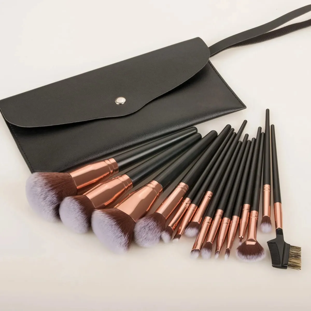 15Pcs Makeup Brushes Set with Storage Bag Soft Bristle Face Eye Brush Kit For Foundation Blush Eyeshadow Eyebrow Cosmetic Tools — image 3