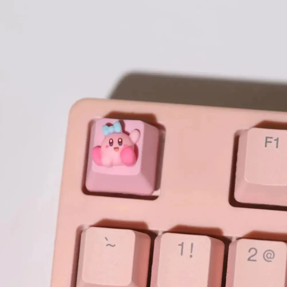 Kirby Keycaps Keyboard for Mechanical Cute Key Cap Suit Button Personalized Keycaps DIY Key Cap Anime Cartoon Pink 3D Keycaps — image 6
