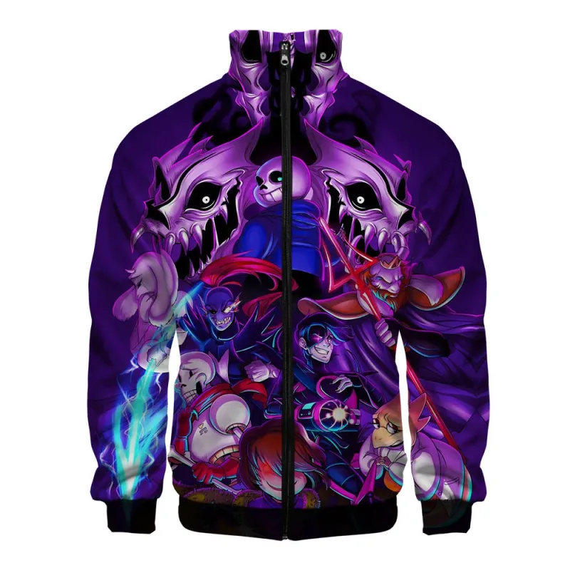 Luxury Popular Sans Undertale 3D Print Zipper Raglan Jacket Windbreaker Boys/Girls Comfortable Stand Collar Jackets Coats — image 18